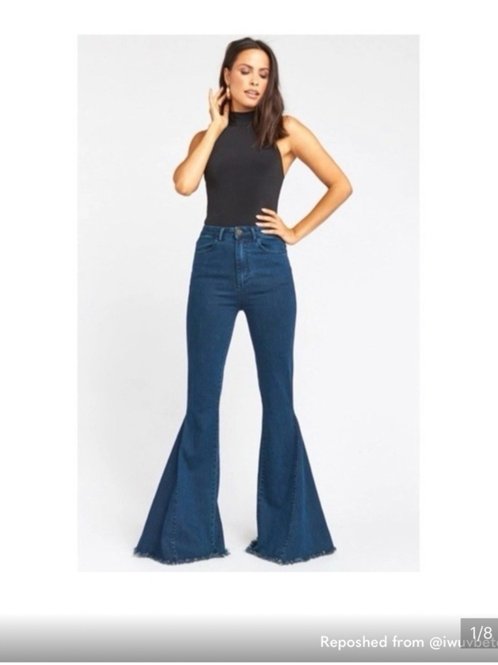 Show Me Your MuMu Dark Blue High-Rise Flare Jeans